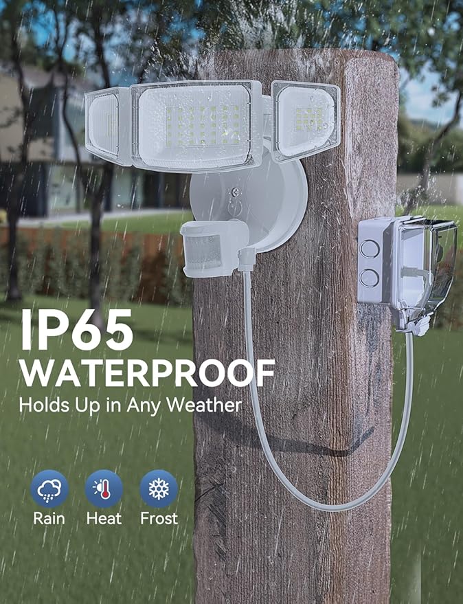Olafus 50W Motion Sensor Outdoor Light Plug in, Motion Flood Light Dusk to Dawn - Image 6