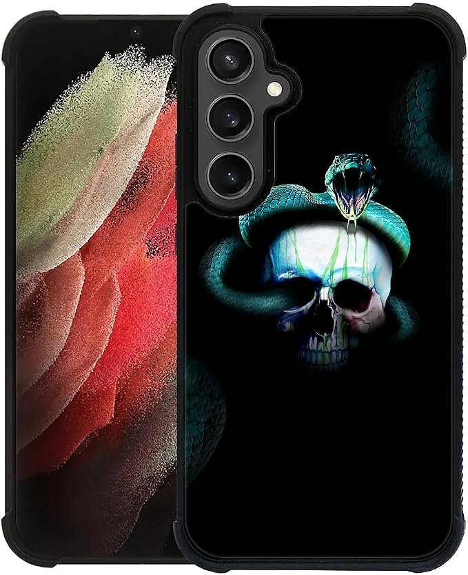 for Samsung Galaxy S23 FE Case, Skeleton Winding Snake Pattern Graphic Design by FKBRCL4U