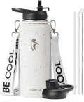 Coolflask Water Bottle with Straw, 32 oz Insulated Metal Water Flask with Straw by Coolflask