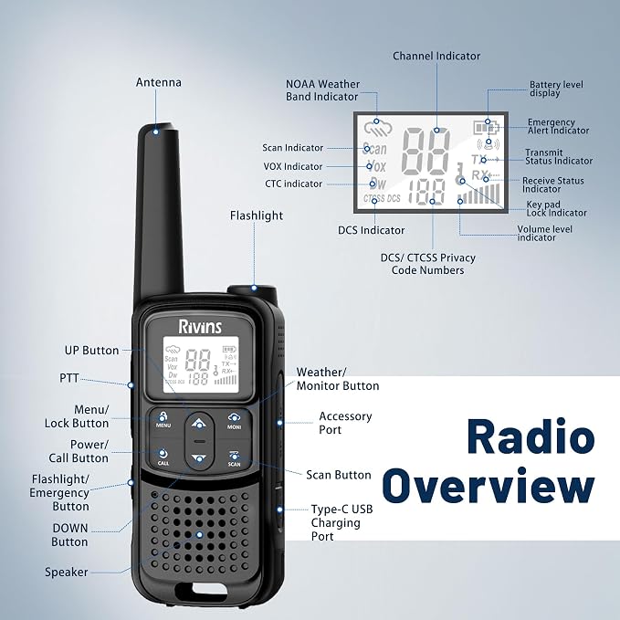 Radios Walkie Talkies Long Range: Rivins F22 Rechargeable Walkie Talkies - Image 9