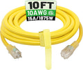 POWGRN 10 Ft 10AWG Outdoor Extension Cord Waterproof Heavy Duty 10 Gauge 3 Prong by POWGRN