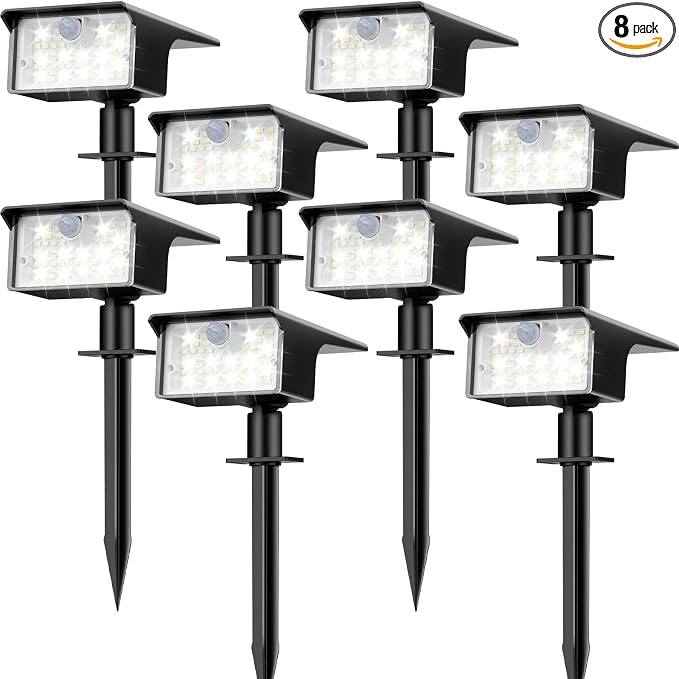 nipify 8 Pack Solar Spot Lights Outdoor by Nipify