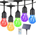 35FT Solar String Lights Outdoor, 11 Shatterproof LED Edison Bulbs, Dimmable by IPStank
