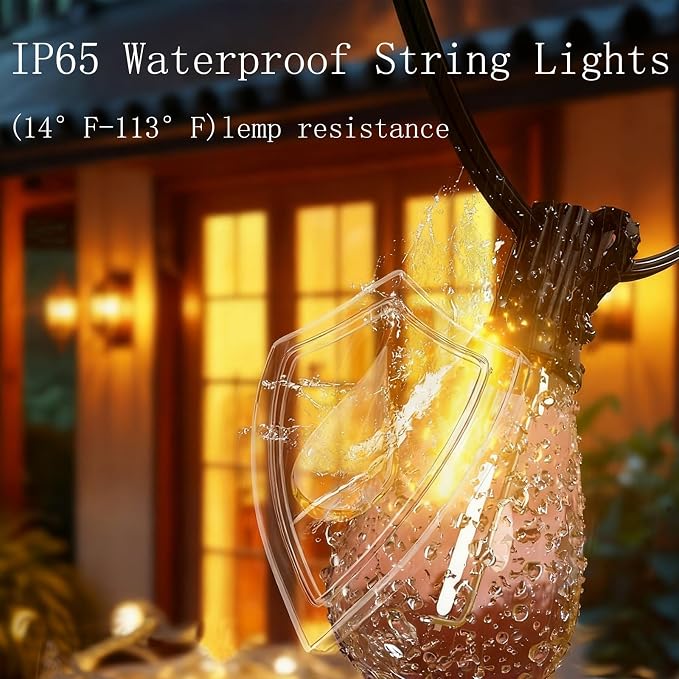 REEMEER 200FT Outdoor String Lights, Ultra Long Waterproof 60+2 Shatterproof - Image 5