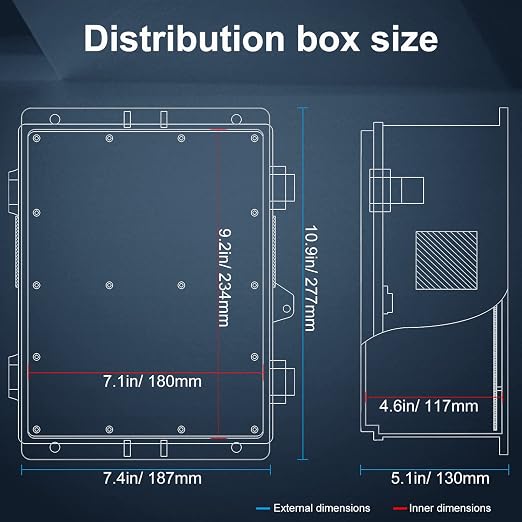 Namunanee Outdoor Electrical Junction Box, ABS Water Resistant Enclosure - Image 6