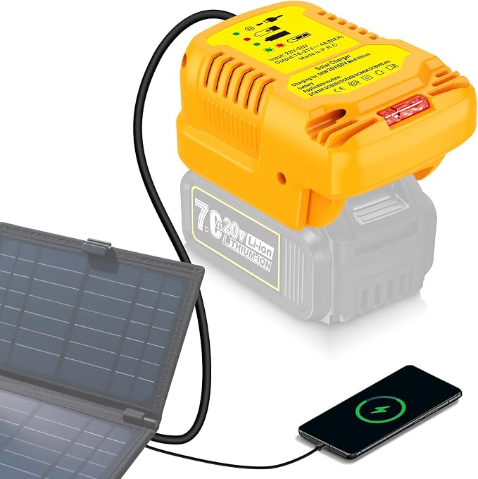 Solar Charger Adapter for Dewalt 20V/60V Battery, Outdoor Work - Image 9