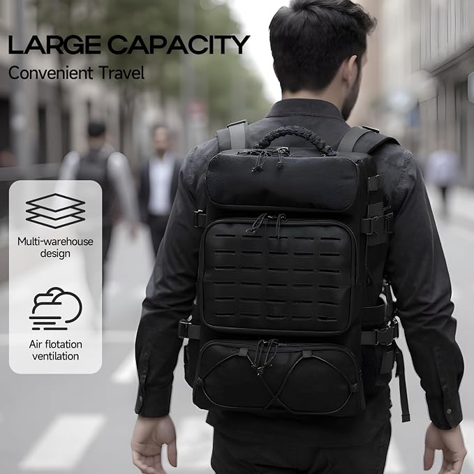 Tactical Backpack for Men, 35L Travel Military Backpack - Image 7