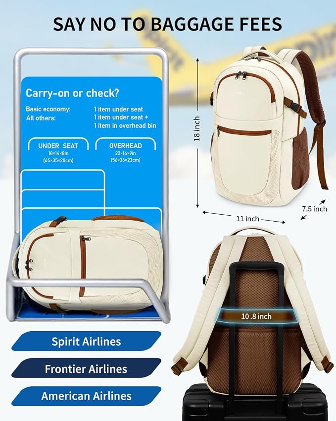 ECOHUB Travel Backpack for Women, 17.3 inch Suspended Laptop Backpack, Fashion - Image 3