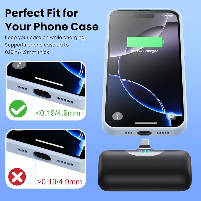 Mini Portable Charger for iPhone 17/16/15 Series, Upgraded 5500mAh PD Fast - Image 7