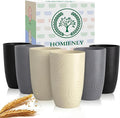 Homienly Premium Wheat Straw Cups Set of 6, Reusable 16oz Water Glasses by HOMIENLY