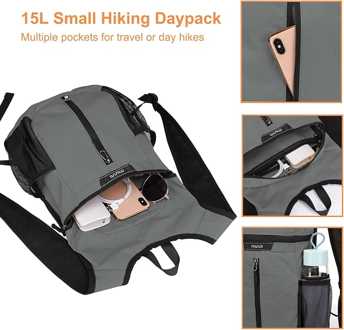 MOSISO Lightweight Hiking Daypack Small Packable Travel Hiking Backpack - Image 3