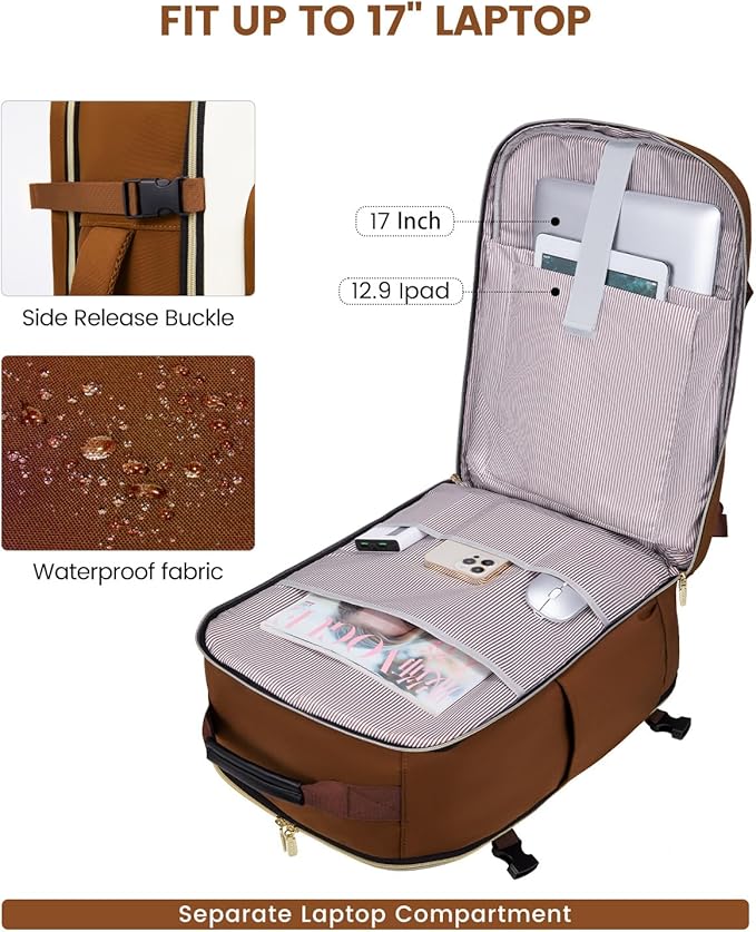 LOVEVOOK 50L Travel Backpack for Women & Men, Airline Approved Carry On Luggage - Image 8