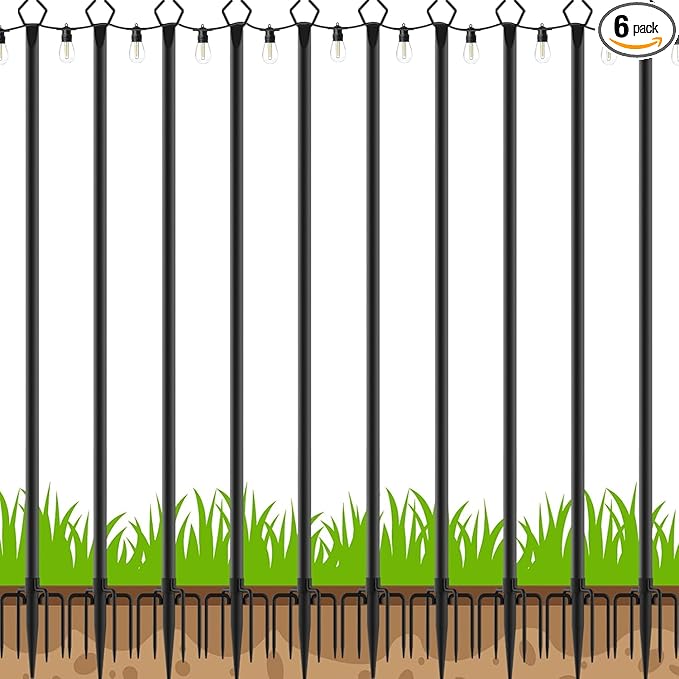 AHRLHR 10 Pack String Light Poles, Poles by Unknown