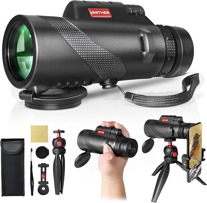 80x100 Monocular Telescope for Smartphones by AMITHER