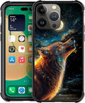 for iPhone 13 Pro Max Case, Star Cave Hungry Wolf Pattern Graphic Design Girl by FKBRCL4U