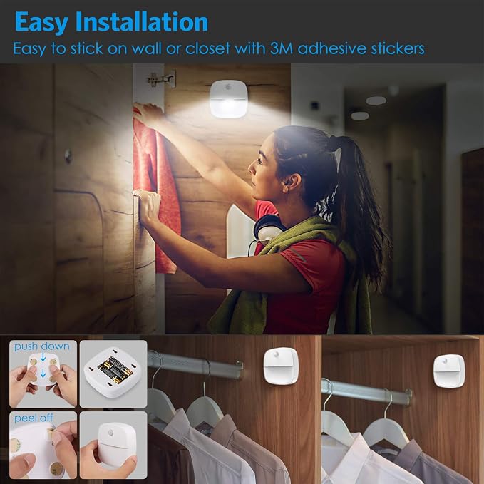AMIR Motion Sensor Light Indoor, Upgraded Battery-Powered LED Night Light - Image 6