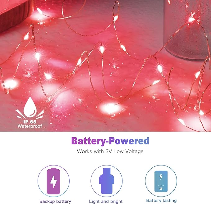Brightown 12 Pack LED Fairy Lights, Waterproof, 7 Feet, 20 LEDs, Battery - Image 5