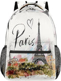 Backpacks France Paris Eiffel Tower House School Bag Student Bookbag Adjustable by UOYO