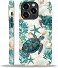 for iPhone 14 Pro Case, HH2 Ocean Sea Turtle Nautical Map Hybrid 2 Layer Hard by Unknown