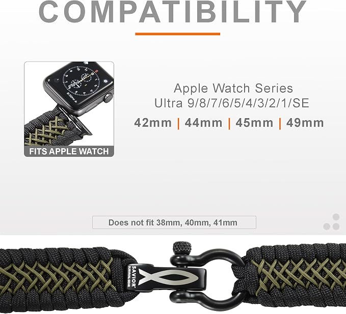 Savior Survival Gear Paracord Watch Band, Compatible - Image 3