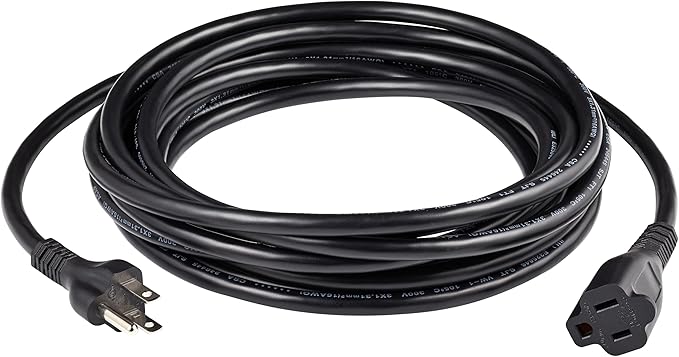 Amazon Basics Extension Cord, 20 Ft, 3 Prong Outlet Extender, 13 Amps, 16 AWG - Image 2