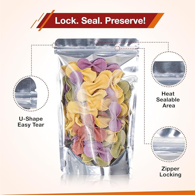 BELLE KR® Pint 5x8 Mylar Bags for Food Storage - Image 4