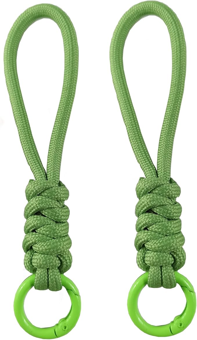 Colorful Braided Paracord Keychain, 12cm Length, Decorative Woven Rope Strap by FFILL