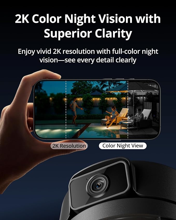 Outdoor Porch Light Security Camera, 2K HD Live View Wi-Fi Human Detection - Image 4