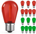 GvvooHome 15 Pack S14 Colored LED String Light Bulbs, 1W Plastic Shatterproof by GvvooHome