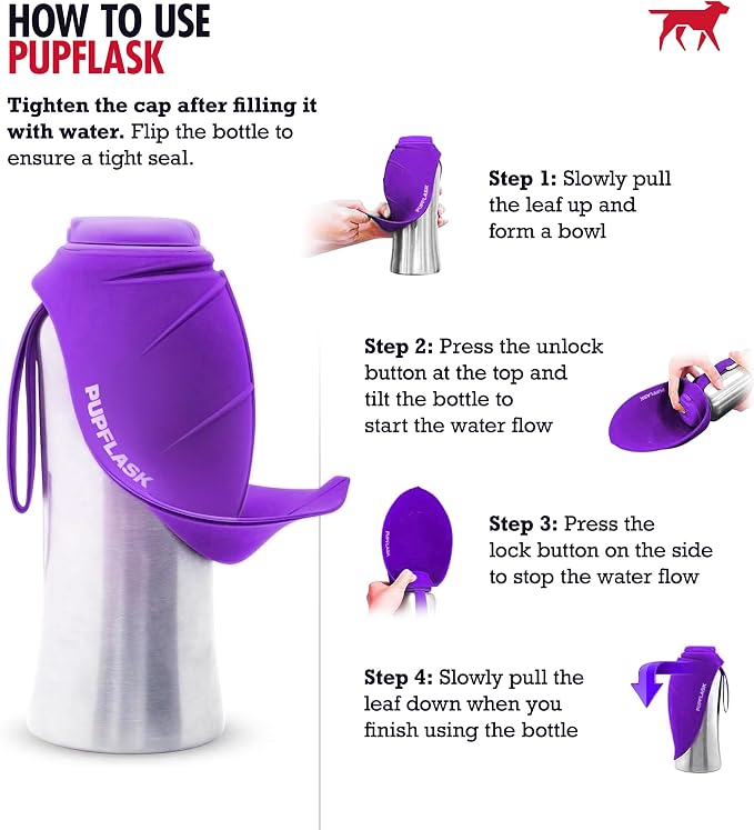 PupFlask Large Dog Water Bottle | 27 or 40 OZ Stainless Steel | Convenient Dog - Image 3