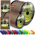 TECEUM Reflective Paracord Rope 1000 – 1000ft/200ft/100ft/50ft – 40+ Colors – by TECEUM