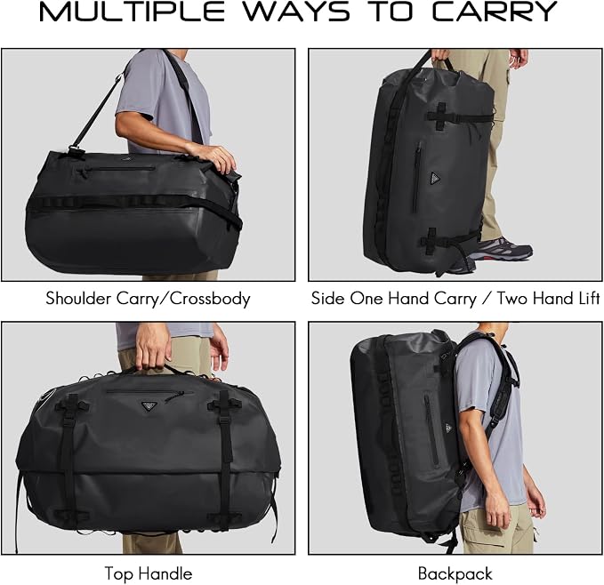 Haimont Large Waterproof Duffel Backpack Roll-Top Heavy Duty Dry Duffle Bag - Image 6