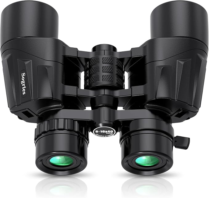 6-16x40 HD Zoom Binoculars for Adults, High Powered, Large View, BAK4 Prism by Sogries