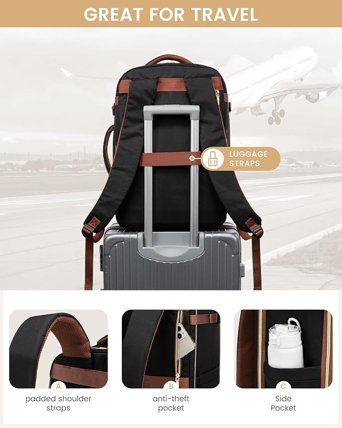 LOVEVOOK Travel Essentials Carry on Backpack 50L Travel Backpack - Image 6
