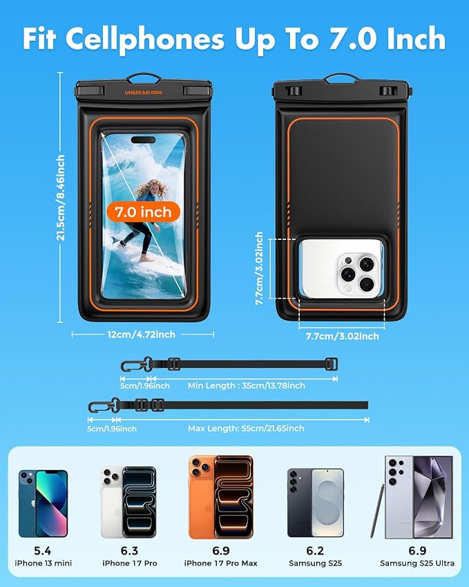 UNBREAKcable Floating Waterproof Phone Pouch 2 Pack, IPX8 Waterproof Phone Case - Image 6