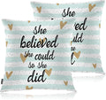 Swono Motivational Quote Pack of 2 Decorative Throw Pillow Covers Cushion Covers by Swono