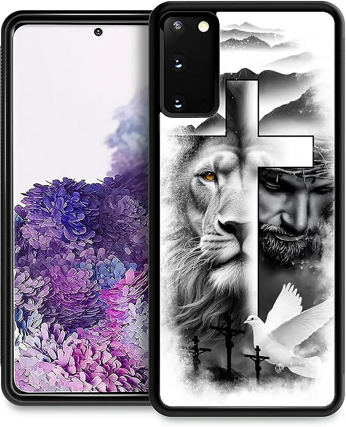 for Samsung Galaxy S20 Case, Lion Cross Jesus Christ Dove Pattern Graphic by FKBRCL4U