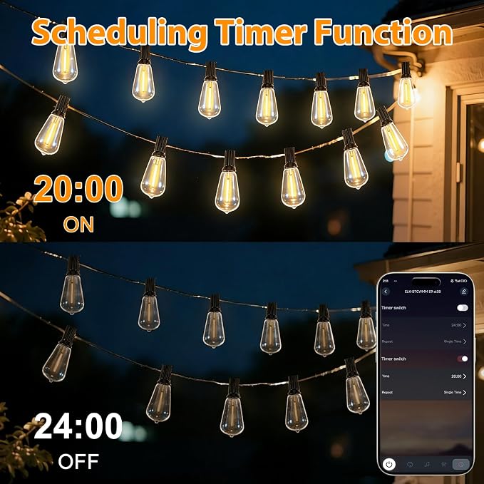 LumBelle Smart Outdoor String Lights, 200FT ST38 LED Patio Lights - Image 3