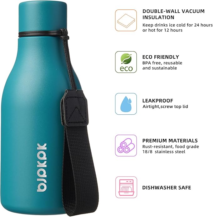 BJPKPK Insulated Water Bottles, 12oz Stainless Steel Metal Water Bottle - Image 2