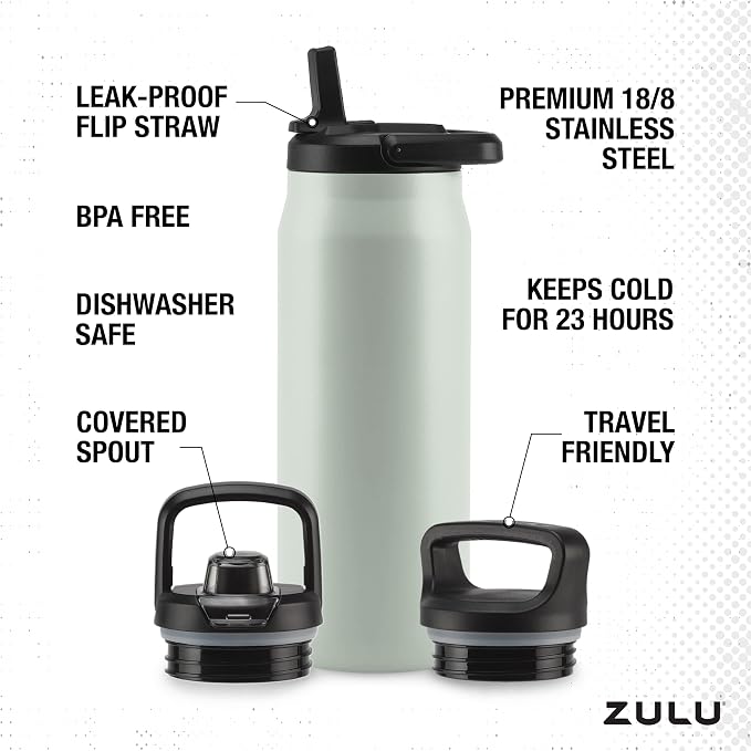 ZULU Base 32oz Stainless Steel Water Bottle - Image 4