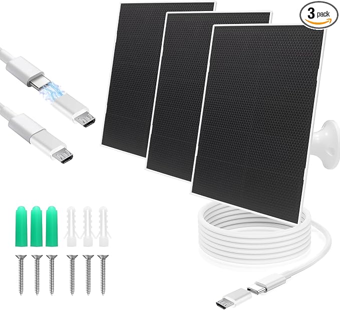 4W Solar Panel for Security Camera, Type C&Micro Solar Panel Charger for by YYTDDUUU