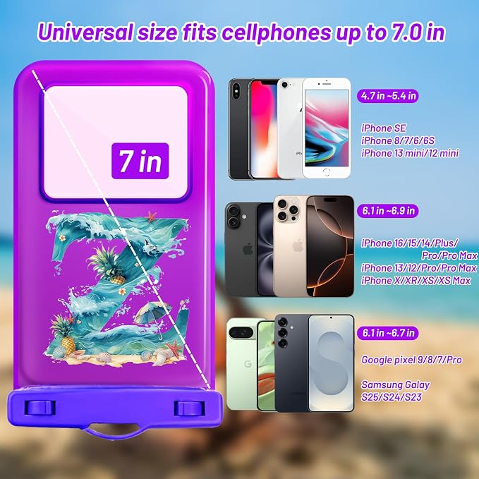 Personalized Initial Waterproof Phone Pouch Case - Image 2