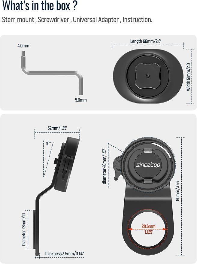 sincetop Bike Phone Mount, Mountain Bicycle Stem Phone Holder-Aluminum - Image 9