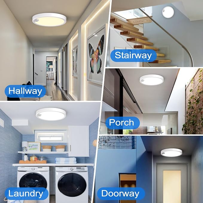 Motion Sensor Ceiling Light Wired, LED Flush Mount Ceiling Light Fixture - Image 6