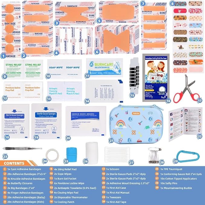 Small-First-Aid-Kit-for-Home-Car-Travel-Camping-Hiking-Kids, Mini Cute Portable - Image 7