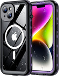 Red2Fire for iPhone 14 Case Waterproof, Phone Case 6.1" Purple/Clear by Red2Fire