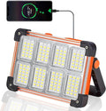 120W Solar Rechargeable Work Light, 144 LED 10000LM Portable Flood Light by YXQUA