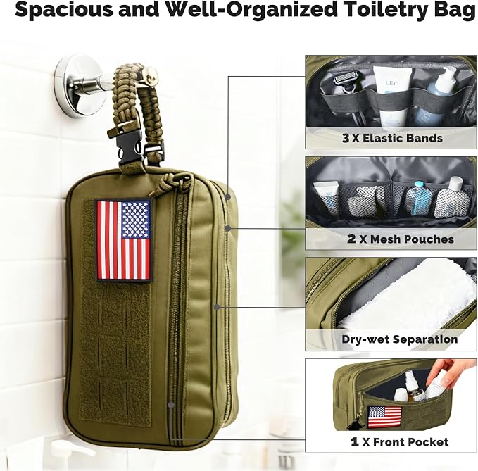 Toiletry Bag for Men Tactical Travel Dopp Kit - Image 2