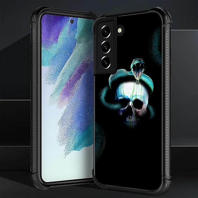 for Samsung Galaxy S21 Plus Case, Skeleton Winding Snake Pattern Graphic Design - Image 3
