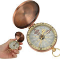 Pocket Compass, Antique Compass Pocket Watches, Copper Flip Cover Pockets Watch by Unknown